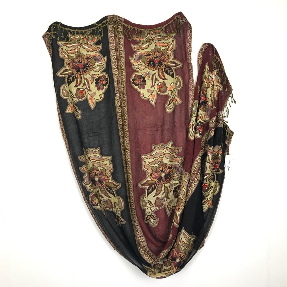 Forbidden Los Angeles Red & Black Long Scarf